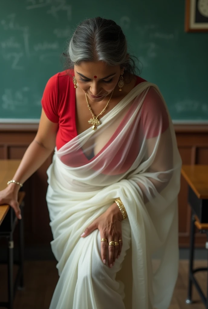 (Masterpiece),(8K),(High Quality),In girls school class room,Infront of 3 girls students matubating on top of their desk,Two Indian 70 years old grandmas,breast taken out from saree,aged breast out,ass out exposed,granny vigina out,granny breast out,kissing,oiled hairs, open hairs,long hairs