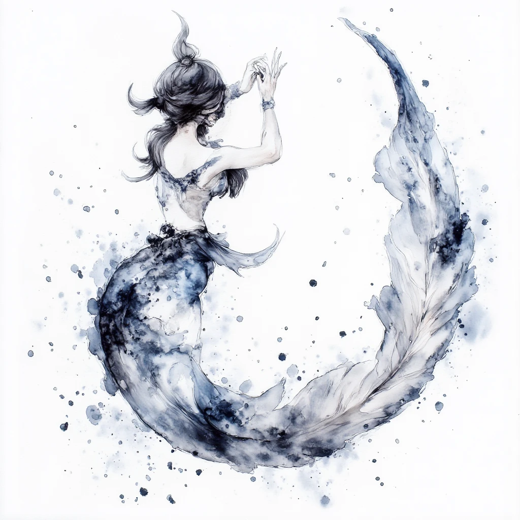 （0904）墨色晕染，绝se晕男 ink painting, stunning stunning