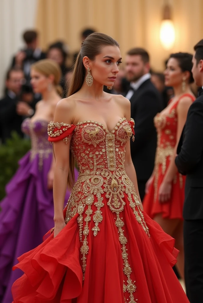 professional photo of 1 Girl , ,beautiful view, age 20, 170 cm height, beautiful girl, mix of taylor hill face, irina shayk face ,amber heard face, emily didonato face and yael shelbia face, beautiful face, real face, light brown hair, medium hair, Highly quality texture hair, curly hair, natural medium to large breasts, natural sexy cleavage, blue eyes, sexy hips, curvy girl, perfect body, white skin, radiant skin, skin texture details, sexy attire,very sweet girl, jaw dropping beauty, top-quality, ​masterpiece, high resolution, Photorealsitic, Raw photography, 16k wallpaper,flawless, professional lighting, highly detailed, chanel red dress,, intricate details, vogue style, cleavage, neon red mini floral dress,with embrodery details, intricate details, she is a fashion model prada trendy clothes,,she is a supermodel, walks on the runway during the Dior Fashion Show during Paris Fashion Week Spring Summer 2018 held in Paris, France on September 26, 2017, Photo by Jonas Gustavsson Sipa , vogue style, Look at viewer, seductive smile, full body photo, ultrasharp, image clarity, Canon EOS M50,Hybrid AF with 179-point focal plane phase detection and 25-point contrast detection nikon500, Happy smile, elegant pose, stylish, chanel summer collection off shoulder look, bottom angle, backgound details, foreground objects, flawless, professional lighting, highly detailed, Very detailed,real life enhancer, vivid colors, with beautiful contrast colors, she is a fashion model , Happy smile, uhd, perfect legs, realistic, sideways angle, wide shot, chanel red mini floral dress,light on her face, try to accentuate her beautiful face she is a Victoria's Secret model, runway fashion show, indoor, naughty smile, image clarity, vibrant colors,  flirting with the camera, indoor, happy, smile,