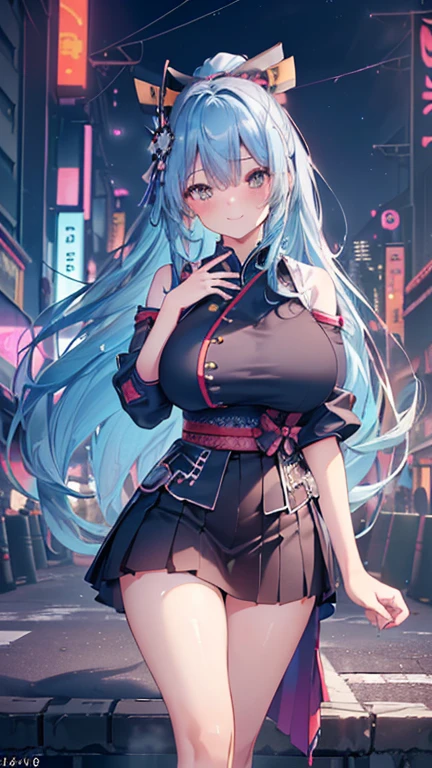 (silver hair:1.3), long hair, ribbon, twintail, red eyes, 1girl, gloves, breasts, black_gloves, thigh_strap, cleavage, bra, solo, skirt, underwear, looking_at_viewer, (bokeh:1.3), long_skirt, hollow eyes, red eyes, looking at viewer. glowing eyes, (heavy breathing:1.2), (annoyed:1.2), parted lips,