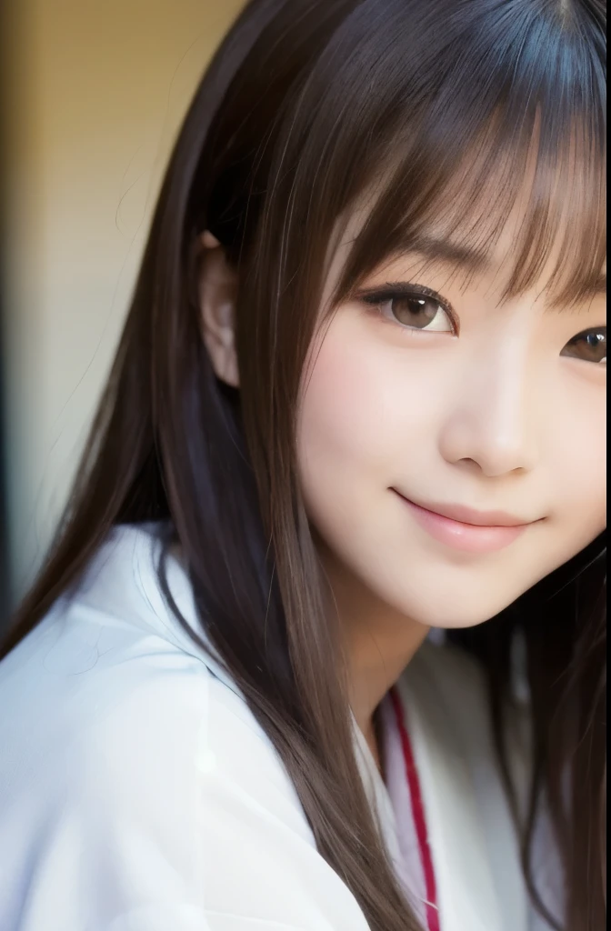 best quality, face focus, soft light, (depth of field) ,ultra high res, (photorealistic:1.4), RAW photo, (portrait:1.4) ,(from front)
1japanese girl, solo, cute, (shy, smile:1.1), (brown eyes),  detailed beautiful face, (midi_hair),
Suite Room, sit,
(formal dress:1.2)