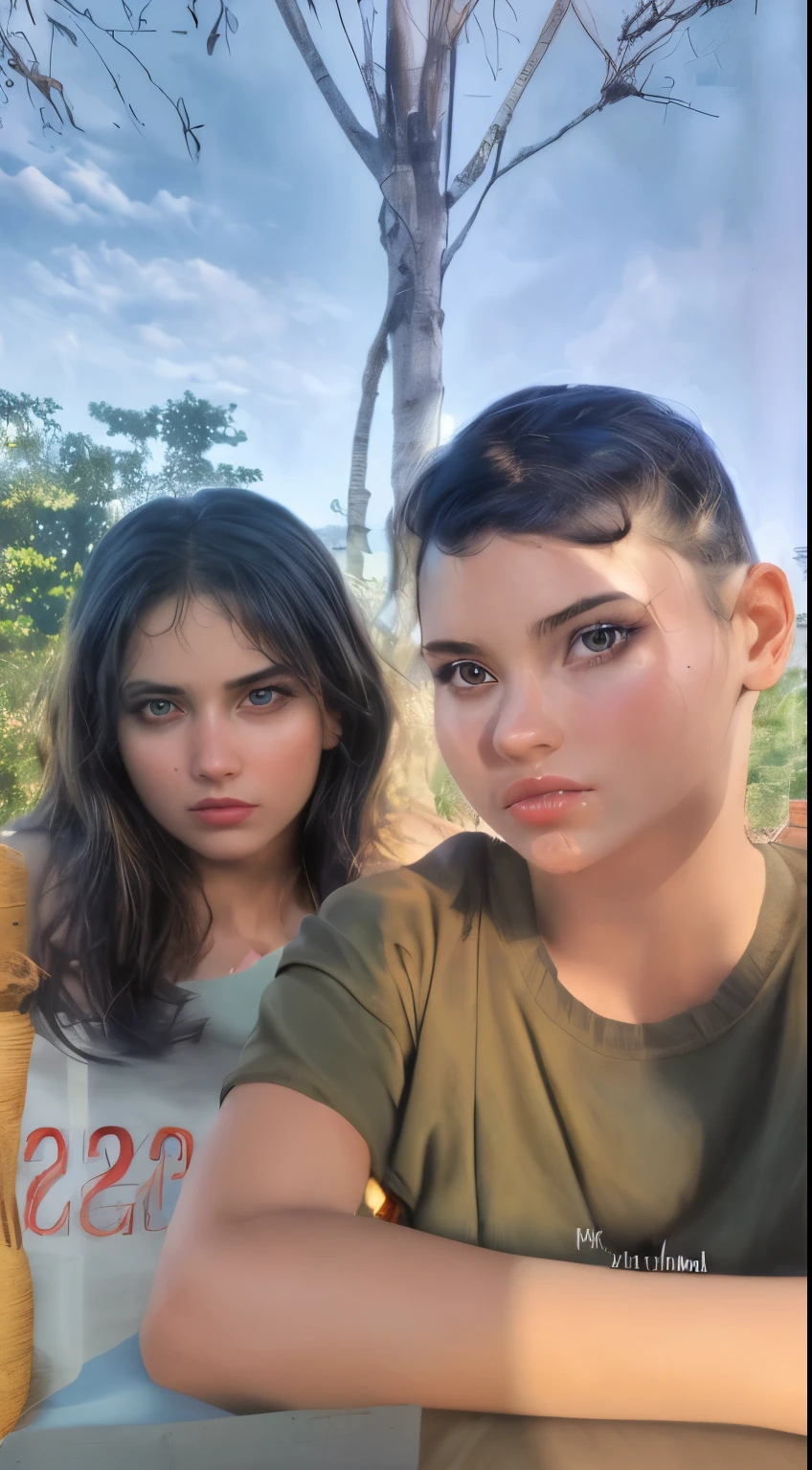 Two Philippines girls taking selfies