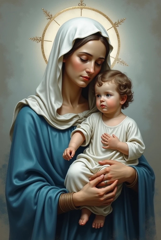 ((Blessed Virgin Mary. 19 years old))) ((( Con una cara seria y piadosa. Con una mirada dulce y tierna))) (obra maestra, calidad superior, mejor calidad, arte oficial, beautiful and aesthetic: 1.2), (1girl), extremadamente detallado, (Arte fractal: 1.3), colorido, highest detailed, Cara perfecta, parte superior del cuerpo, HDR, (orando: 1.3), (golden lines of white coat: 1.2), galaxia, (rayas de luz), eye-catching visuals, (dynamic stripes, senderos luminosos: 1.2), colores vibrantes,