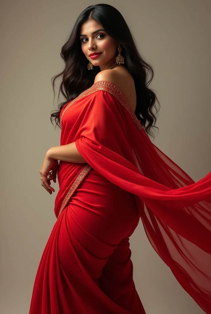 a woman covered in red satin cloth, mummified in satin, tied tight in satin, shape like mermaid gown, tight in leg, wearing a satin hijab, the satin is very long, forming the curve of the body,dramatic flowy satin,strugle to move,full body, wear high heel, strugle to walk, masterpice, flowy satin blow by wind,wear high heel, 4k resolution, ultra-realistic, highly detail, great lightning.