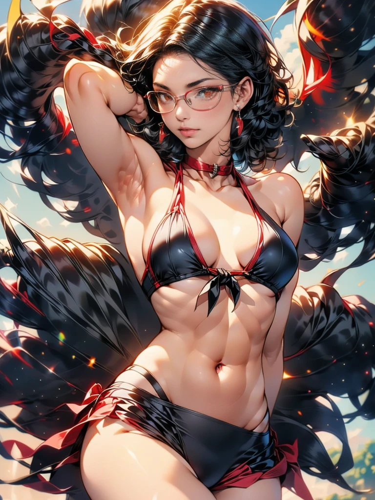 (highest quality、32K、masterpiece、ultra high resolution、(((prostitute))),22 years ago、((Reveal micro bikini)),((show nipple, naked breast, show breast, show nipple))、(((show cleavage))),((extremely heavy chest)),(tyied hair)、abs、perfect body、(((armpit))),((flower quill woman)), delicate features, surreal, super photographic, clavicle、shadow area、octane rendering、beautiful butt、(((kind))),((maikurobikini)),((Wearing a revealing kimono beautifully)),super detailed face、lips like eyes、double eyelid、(((kind))),(Cumbersome)、((mix:1.5))、((belly button))、mysterious look、cliff、((heavy chest)),kind、camel'beautiful and delicate kimono.high contrast、(((colorful kimono))),heavy chest、((おbelly button)).((color々Ricker takes a photo in a sexy pose、Kimono comes off、Natural light、(someone who looks at you calmly, Eyes like a goddess.)happiness:1.2)、highly exposed、beautiful butt、(((kind)))、Cyan、Yellow、viola、beautiful butterfly々have a tattoo、wind effect、eyes shine、Kimono with beautiful pattern、big hair ornament on the head。