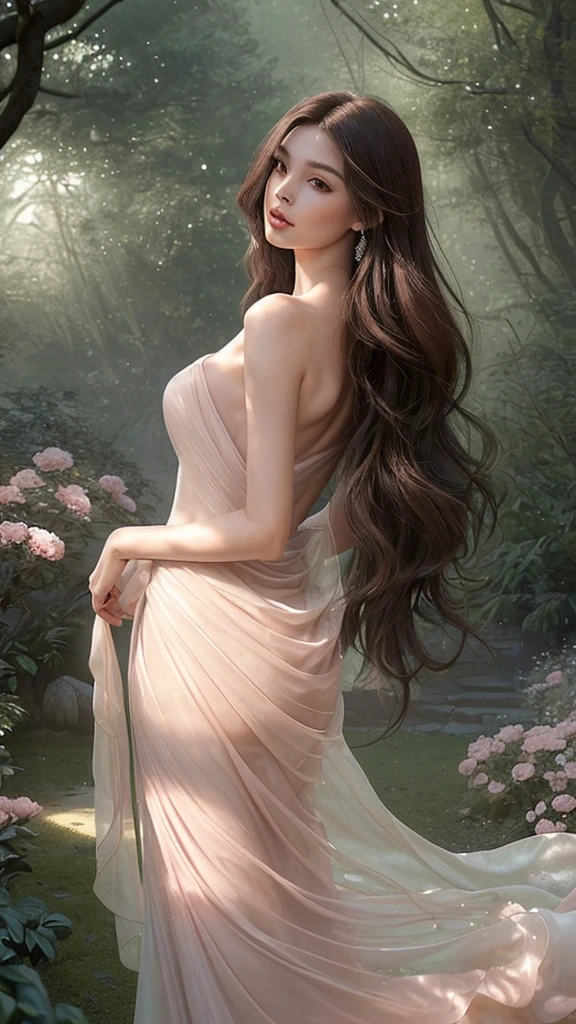 high quality, 8K Ultra HD, full color, etching aquatint, fine lines and shadows, In the heart of Floral Fantasy Wonderland, behold a captivating and ethereal spirit of a beautiful maiden, gracefully adorned with the essence of blooming flowers. Her golden long flowing hair, like silken threads of golden, cascades gracefully down her back, interwoven with delicate floral accents that mirror the surrounding blooms. Her eyes, the color of the deepest forest emeralds, sparkle with a hint of magic and mystery, reflecting the beauty of the floral symphony that surrounds her. In her hand, she holds a delicate bouquet of the most exquisite flowers, their vibrant colors mirroring her own radiant aura. With the clarity and detail of 8K Ultra HD images, every petal, every hue, and every expression of her otherworldly charm come to life in vivid splendor.