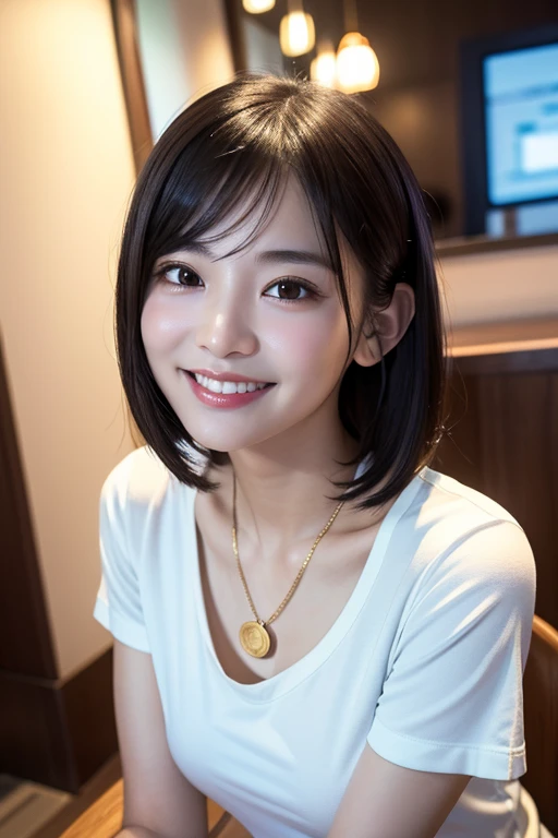Slim Cute Young Japanese Idol With Tareme Midium Bob Solo Sitting At slim-cute-young-japanese-idol-with-tareme-midium-bob-solo-sitting-at