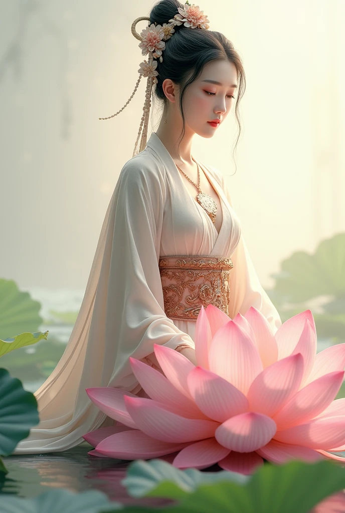 Full-body photo of a courtesan in lotus position,Praying with palms together、Anatomically correct,born, Cinematic shots, (Sharp focus:1.5), (Realistic:1.4), dusk lighting, (Look this way)、(Front facing)、Volumetric lighting, Ultra-high resolution, 16K,Dramatic lighting, Abstract background:1.5)(Tangleた,Datura stramonium,Holding a heart light in your hand、Tangle,Intertwined:0.7)witch,Red kimono, Foxfire spells, conversion, Depth of written boundary, A fantastic atmosphere, The most beautiful form of chaos, Elegance, Fauvist Design Dark Theme, flowers of death, flowers of ecstasy,Glowing Lines,Glow Example,Tracking example,flash, Backlight,translucent,Particles of light,hill,exit