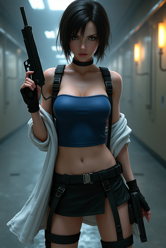 Naked Western Girls,alone,gun belt,Watch on wrist,Drunk,hiccups,Standing in front of a white wall,Standing shot from the front,night,indoor,Japanese-style room,Ultra-high resolution,16K