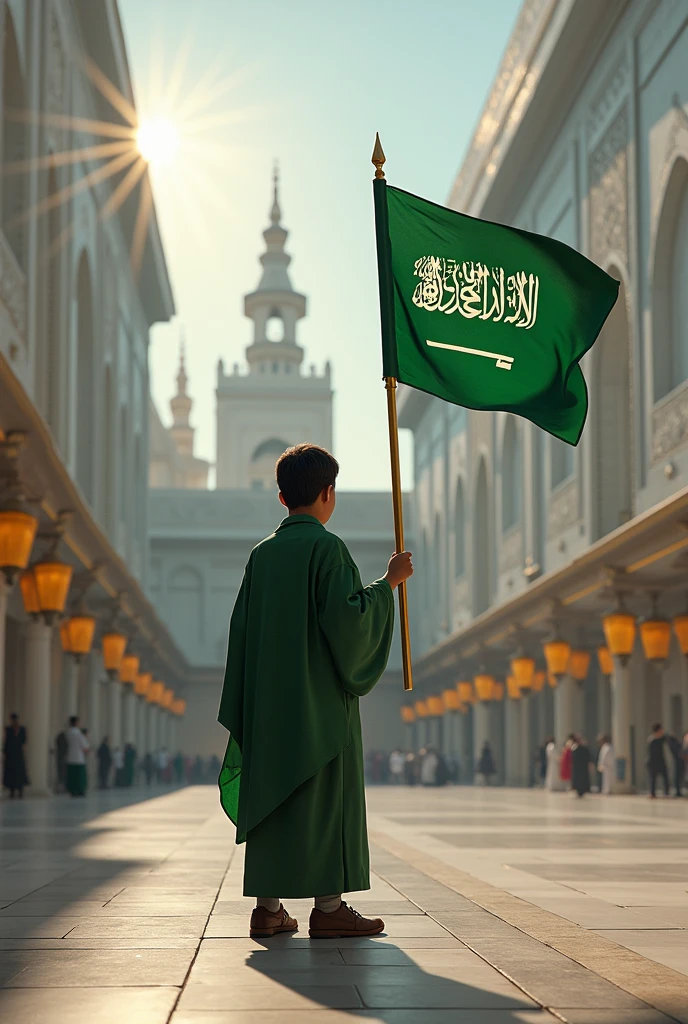 Create picture Pakistani Maulvi Held TLP Wrote on Flag