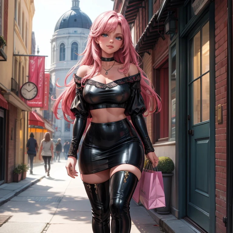 (ultra realistic,32k, masterpiece:1.2),(high detailed skin:1.1),( high quality:1.1),
looking at viewer, <lora:add_detail:0.78>,
(dense light rays:1.1), city metropolitan, winter, snow, snowy, blurry background,
BREAK 1girl, pink hair, ponytail hair, bangs,(aqua eyes:0.9), (mascara:1.1), (red lips, lipstick:0.5),, BREAK, (huge breast, large breast:0.9), <lora:edgWinterDressCode:0.7>edgwdc, wearing edgwdc,fur top,skirt, pantyhose,(Bodycon:1.2)