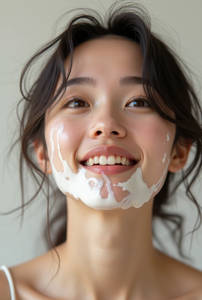 emma myers with milk on her face