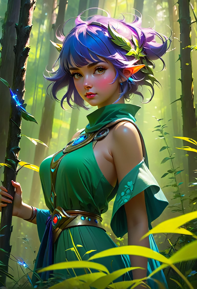 Cyborg guita, Pino Daeni, Jensana, Forest Guardian + wind effect + realistic, trending on artstation, 8k --ar 9:16