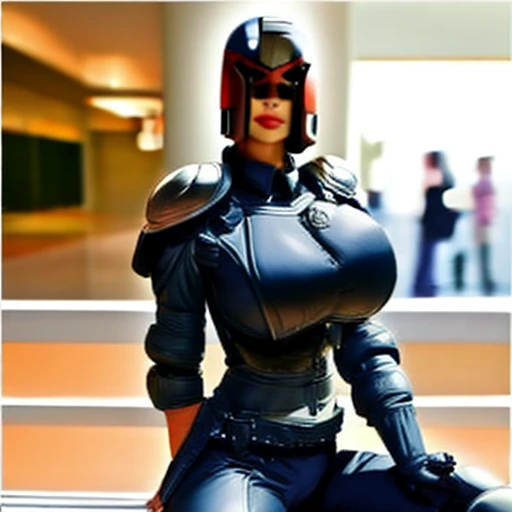 One girl, Helmet, armor, uniform, Contrapposto jdgdrdd, View your viewers, indoor, Bokeh, Portraiture, Film Grain,Big Breasts、Sexy body, Spread your legs