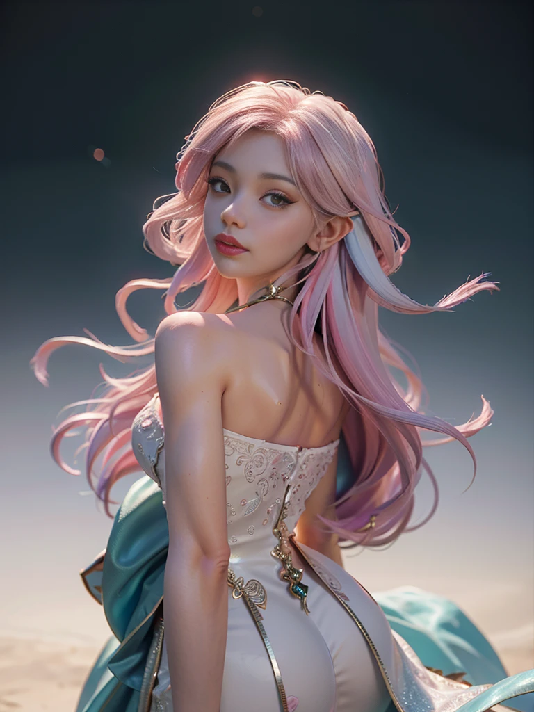 Erjie,Girl with a smooth and dynamic posture,Girl on horseback,Galloping Mustang,Wearing a loose and flowing pink dress,The expression is mysterious,Curly black-pink hair,in a modern and abstract setting,Bold and colorful abstract art,Blurred steppe background,Bright lights,offcial art,Unity 8k壁纸,(zentangle,mandalas,Tangles,Tangled),Complex clothes,zhongfenghua(full bodyesbian,from everywhere,tmasterpiece,top-quality,best qualtiy,offcial art,Beauty and aesthetics:1.2),The is very detailed,(s fractal art:1.1),(a color:1.1)(blossoms:1.3),highest details,(zentangle:1.2),(dynamicposes),(abstract backgrounds:1.3),(shiny skins),(many color:1.4),(feater:1.5),dynamic angle,The most beautiful forms of chaos,ellegance,Fauvistdesign,vivd colour,romanticism lain,Graffiti paint style,paint splatter,