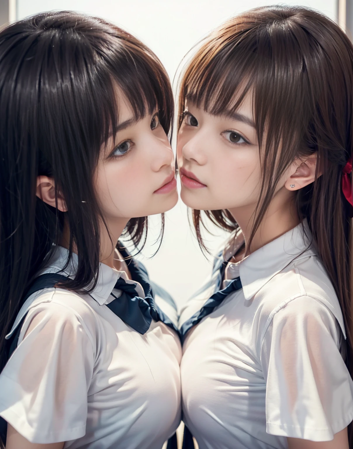 Anal sex with a girl、A junior high school girl inserts her super erect futanari penis into her friend&#39;s anal hole、Back view