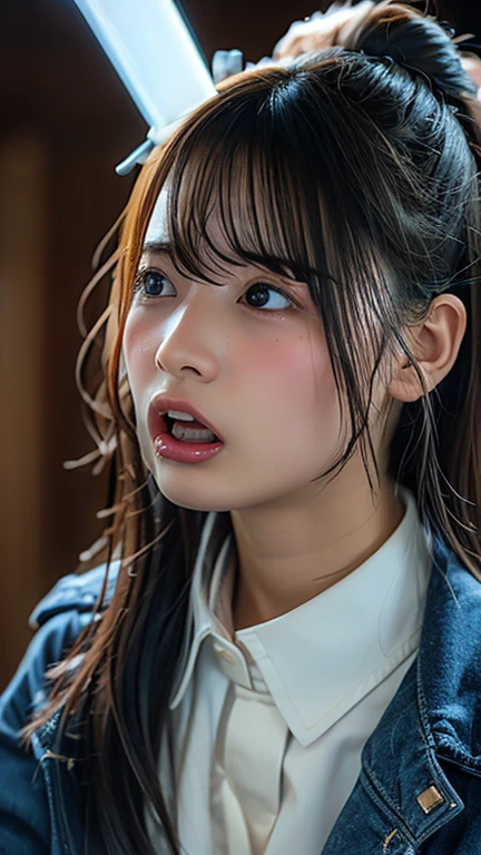nsfw,Highest quality,32k HDR,High resolution,Beautiful Japanese actresses,girl,,Award-winning photo,Very detailed,Face Focus,Big double eyes(Woman with open mouth and closed eyes ),18-year-old,Black Hair,Shiny skin,(((Face close-up))),Realistic nostrils,Long and narrow nasal cavity,Dimly lit basement,Candlelight,Stone Wall,Squat,((Random color open cardigan)),Big Breasts,(Sharp Nose),Frowning,performance:1.4,performance,Frowning,please raise your head,Skin shiny with sweat,Oily facial skin,Tied Hair,Squatting and giving a blowjob,female teacher,Squatting in the hallway,Squat,50 degree hot room,Skin shiny with sweat,Wet transparent fabric,Sweaty all over my face,A face enduring intense pain,Screaming face,Open your mouth wide and shout,Showing off your nostrils,Shine a light into your nostrils,I can see your nose hairs,