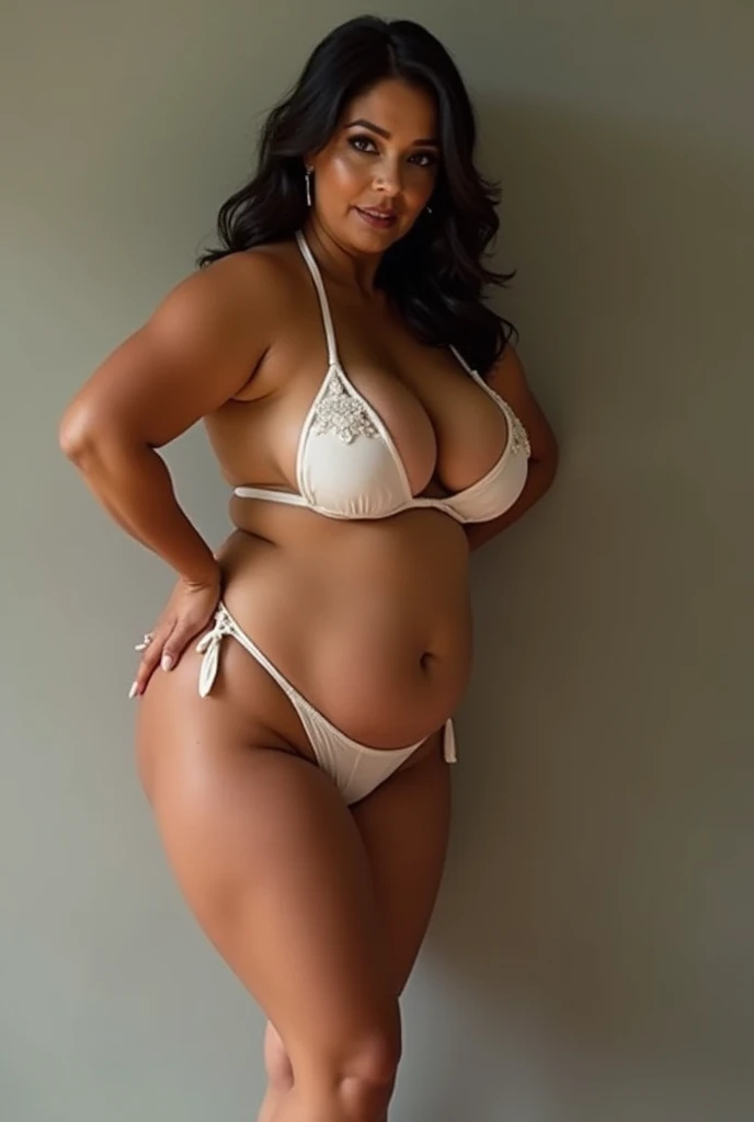 RAW photo,candid photograph, full body,photo of a beautiful,influencer,30yo Arab woman, detailed skin, naked, looking at viewer, thick body structure,white background,no background, candid pose,blue light, film grain, kodak color, instagram LUT
