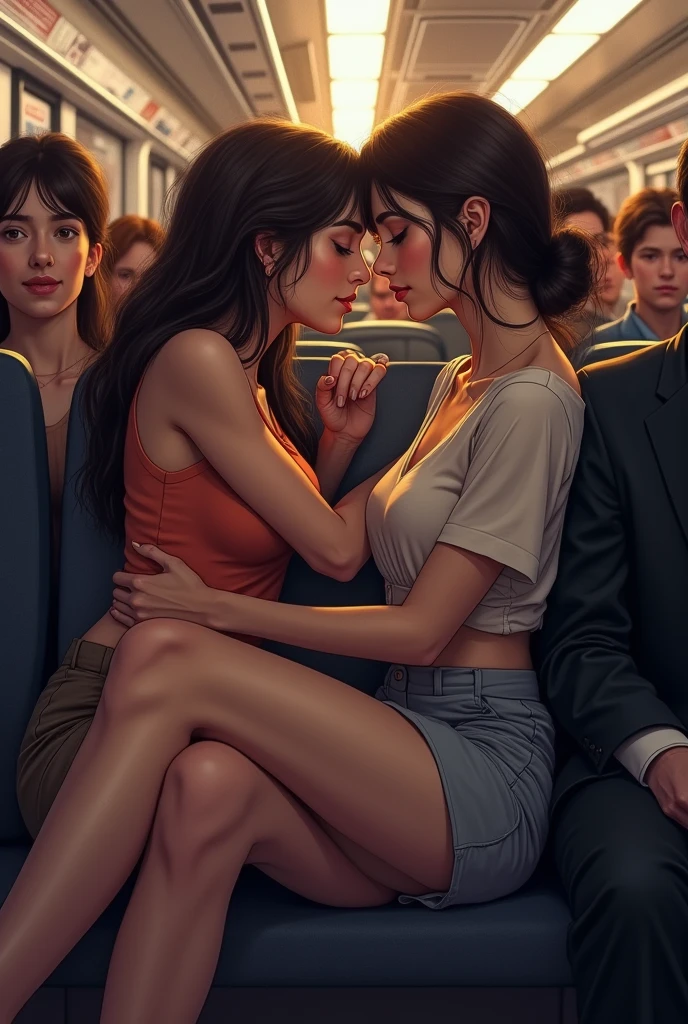 Sex on a busy train, 40-year-old beauty, Realistic, pubick hair, SEX, An ultra-high picture quality, fullnude, lip, Sexy, , SUCK ,tongue, kiss, Realistic, Passionate, hug, Intertwining tongues, Photorealistic, Detailed Lighting, highlydetailed skin, very detail hair, shadowy, Realistic, Sweat parted lips, curious, Shiny skin, photo, spread legs wide
