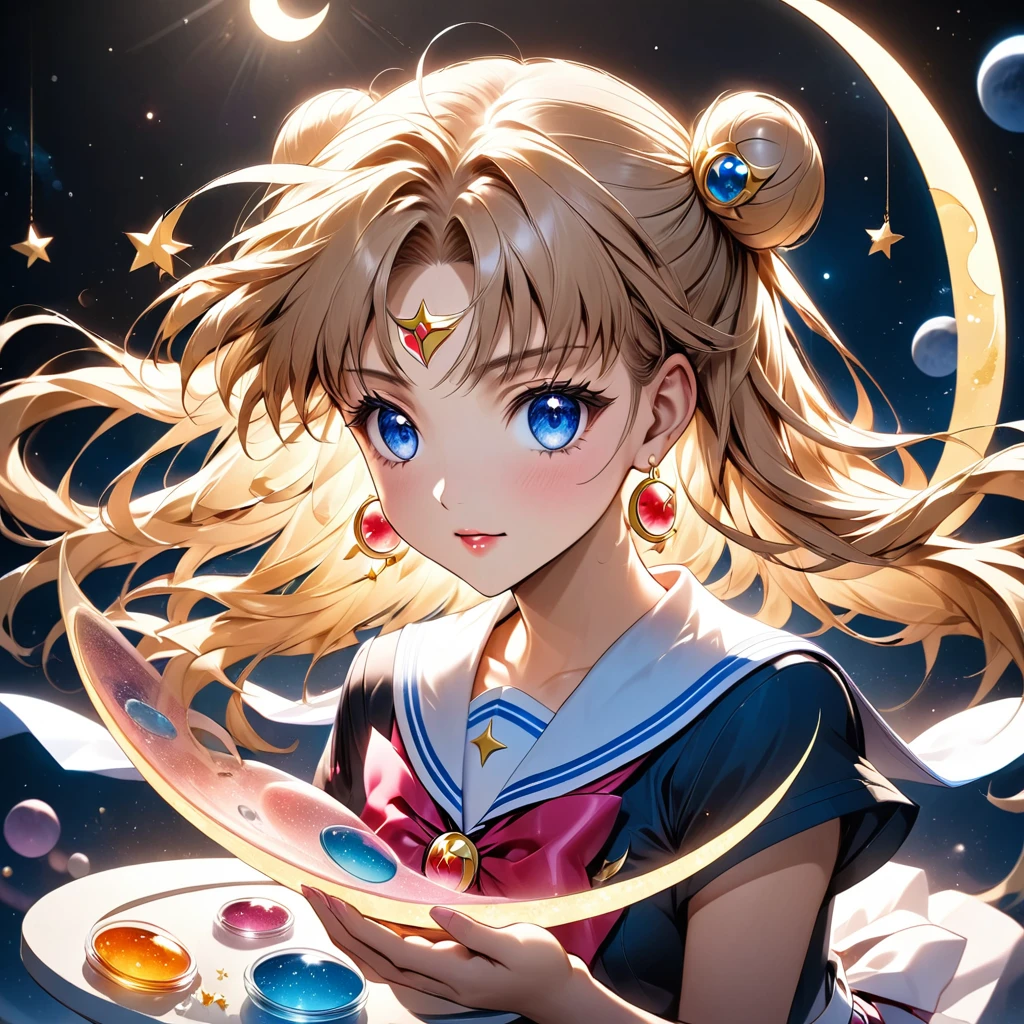 Sailor Moon　Remove the star earrings from the crescent petri dish　Real