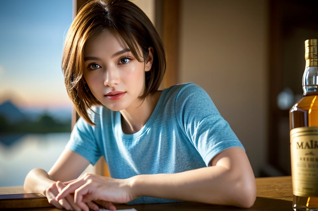 (8k, RAW photo, best quality, masterpiece:1.2), (realistic, photo-realistic:1.4), (extremely detailed 8k wallpaper), sharp focus, professional lighting, depth of field, cinematic lighting, luxury hotel, indoors, upper body, beautiful detailed girl, leaning forward, sitting, sitting on chair, stare into the distance, realistic body, extremely detailed skin, embarrassed, stifled laugh, short hair,(Seminar space, attending seminars:1.4),long desk,many people,Notebook, pen, class,
