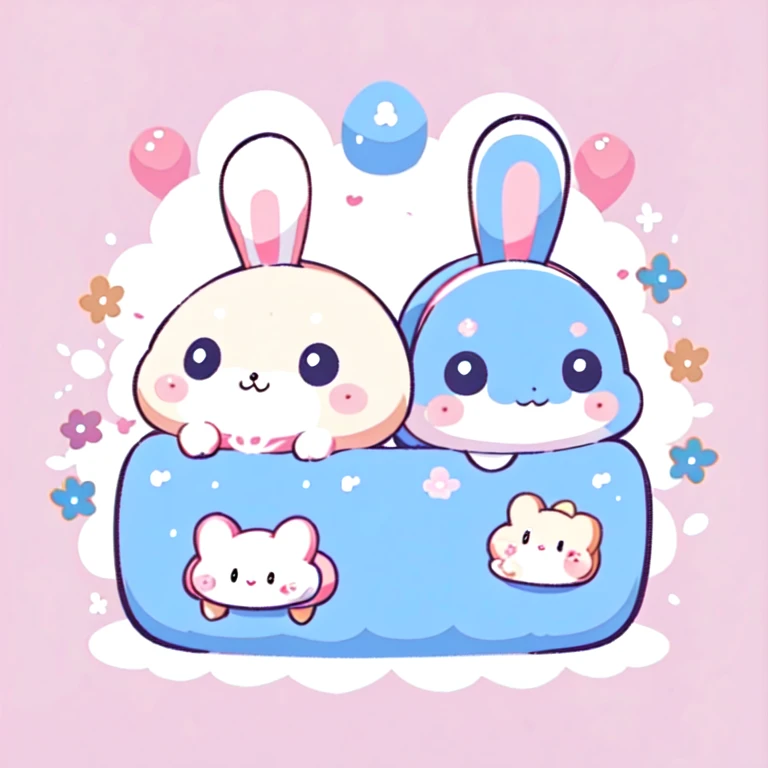 One Blue Rabbit、cute rabbit,cute,kawaii,Sanrio、Stickers、character、