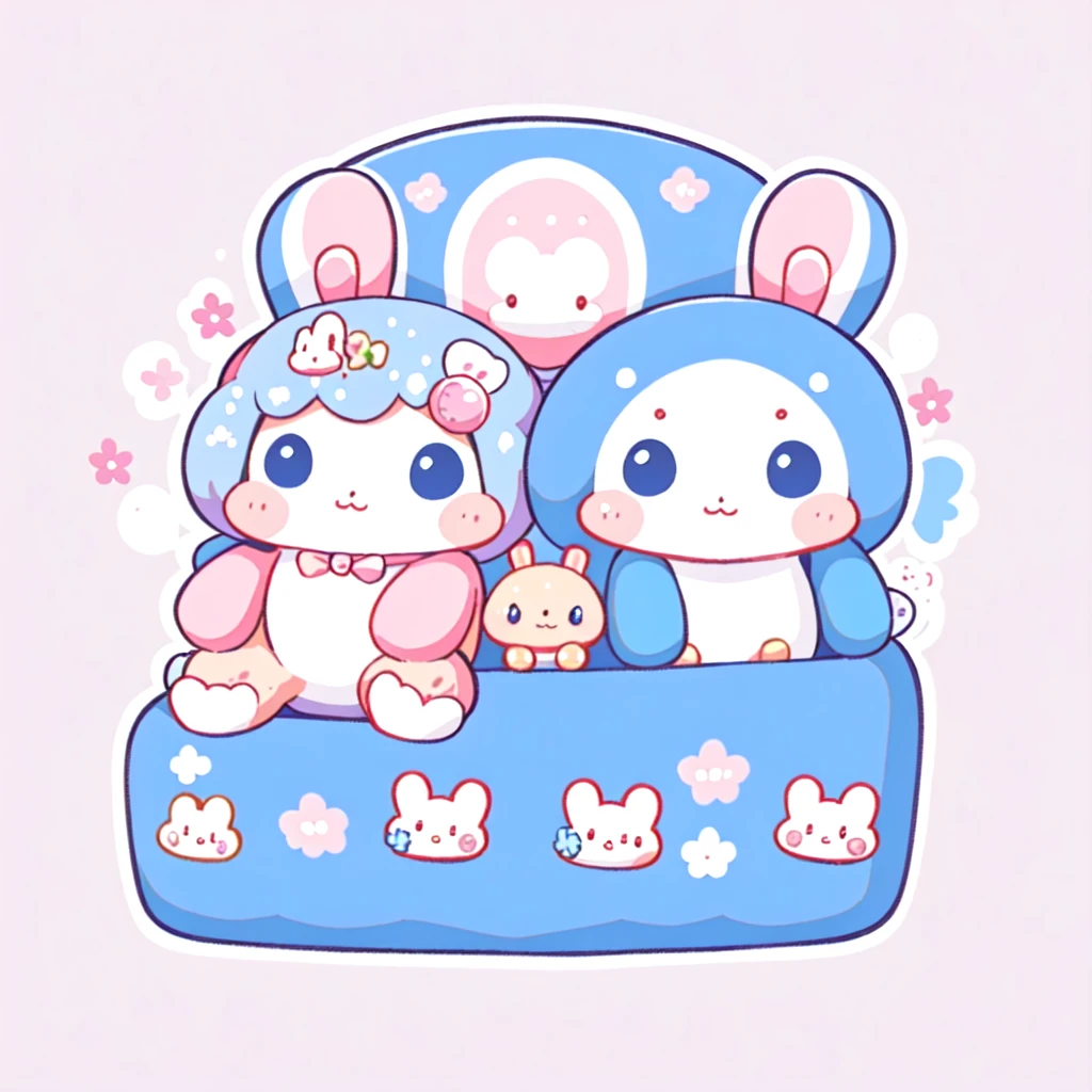 One Blue Rabbit、cute rabbit,cute,kawaii,Sanrio、Stickers、