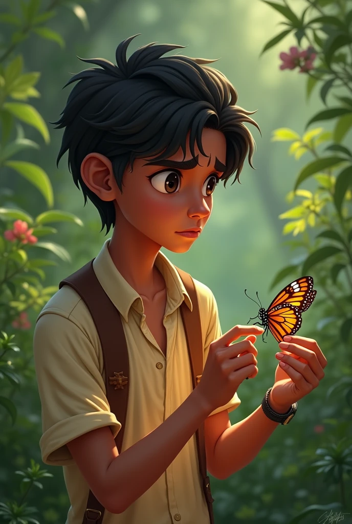 Boy with a butterfly net