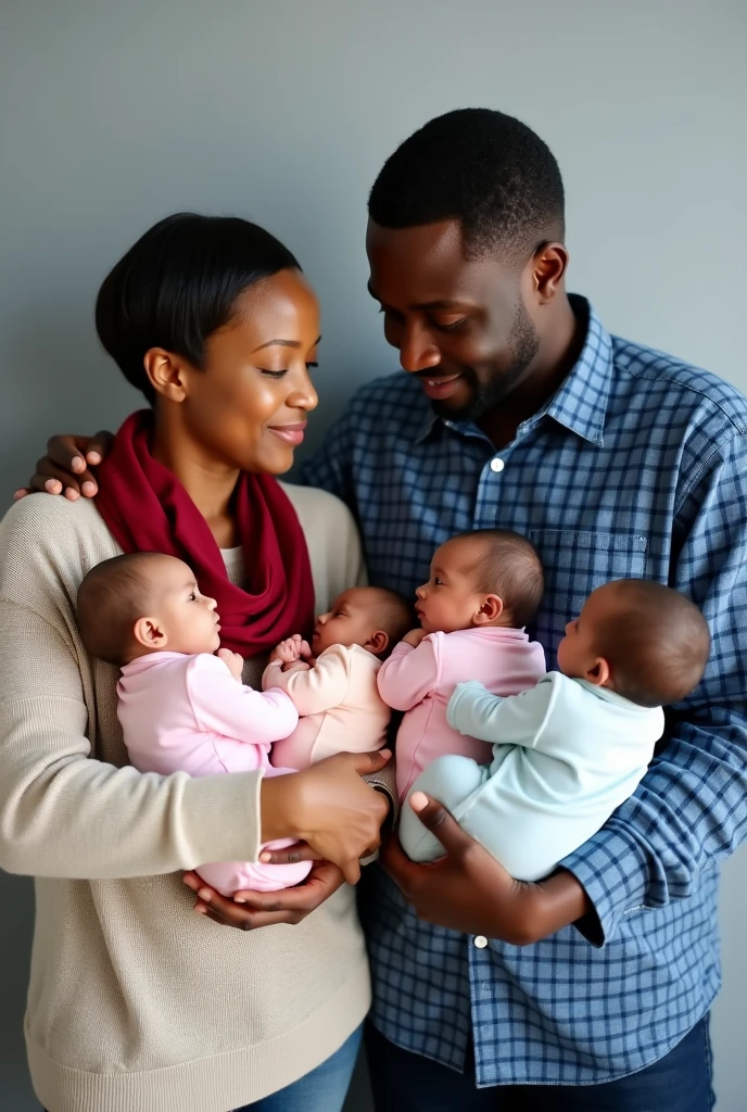 30 year old male black dreadlocks celebrates with his wife white 29 yrs old blonde hair over the birth their two mixed race twin girls