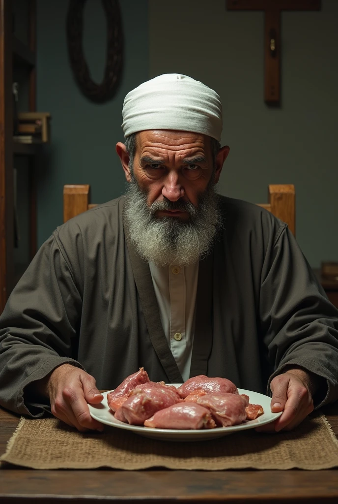 Mohammad eating pork meat