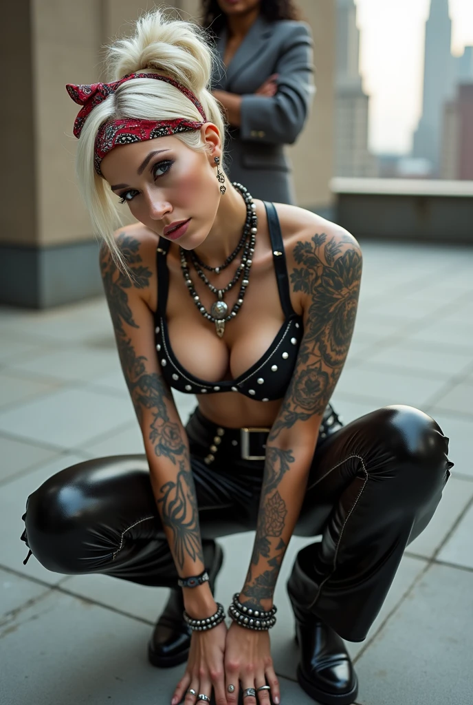 NSFW. (((Nude))), ((cowboy shot)), (RAW, Nikon Z 14mm ultra-wide angle lens, award-winning glamour photography, ((best quality)), ((masterpiece)), ((realistic)), skin pores, subsurface scattering, radiant light rays, high resolution, detailed facial features, high detail, sharp, smooth, aesthetic, extremely detailed focus, extremely detailed eyes, extremely detailed iris, extremely detailed hair, extremely detailed skin, extremely detailed clothing, octane rendering, photorealistic, realistic, post-processing, maximum detail, realistic shadows, roughness, natural skin texture, real life, ultra-realistic, photorealism, photography, 8k UHD, photography, HDR, intricate, elegant, highly detailed, sharp focus, stunning, beautiful, beautiful), (masterpiece: 1.2), (best quality: 1.2), perfect eyes, perfect face, volumetric lighting, 1girl, young woman, punk, mohawk, nude, (wolf_paw_tattoo above crotch)) wolf paw tattoos, smile, environment, pink hair, blue eyes, fingerless gloves, chain choker, piercings, detailed background of the Italian alley