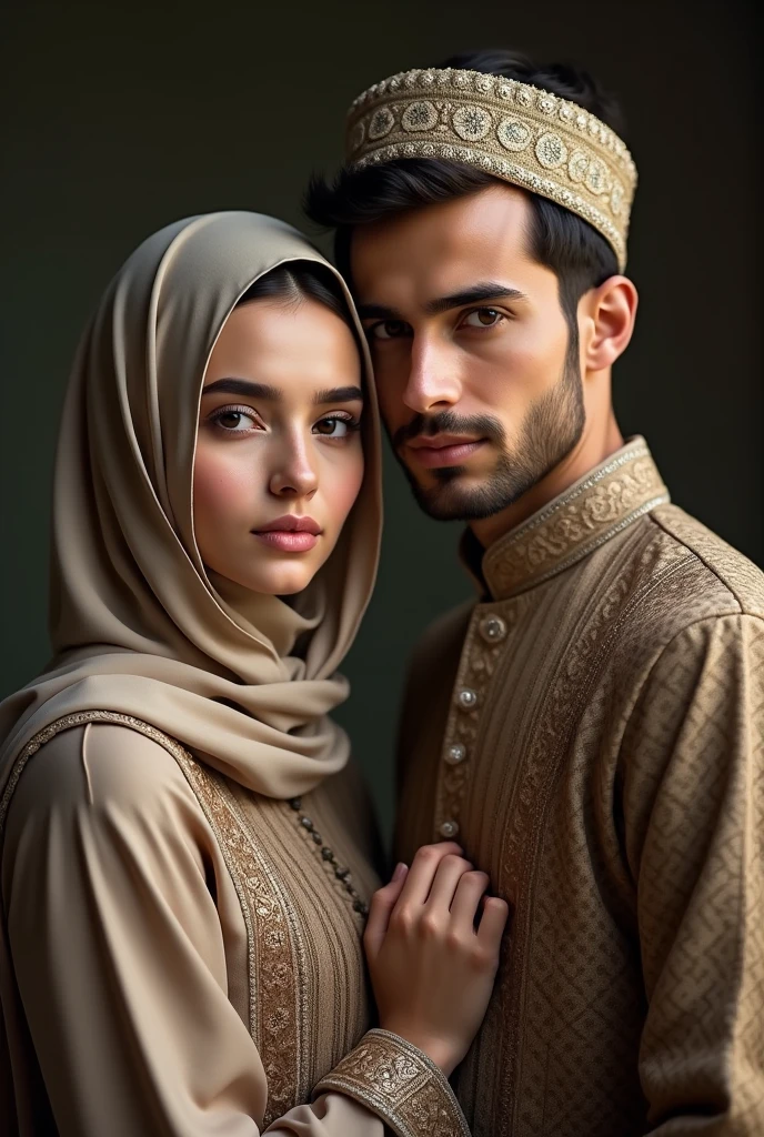 Beard boy and hijab girl