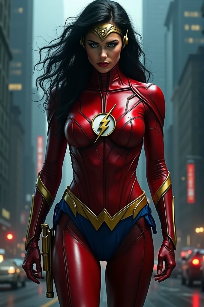 ((Flash woman)) , seios grandes , medium hips, (( ultra realista )), TM Ninja branco,Icons, cores vibrantes, estilo vetorial, arte digital, 4k, detalhes intrincados, Hipnotizante, feito profissionalmente, Beautiful vector illustration, 12k resolution, ..3d, todos os caracteres em corpo inteiro detalhado, ((altamente detalhado)), ((vibrante)),(( Ultra alta qualidade)), ((hiper-realismo)), ((fotorrealismo)), [octan render], na cidade , muitos carros ( realista