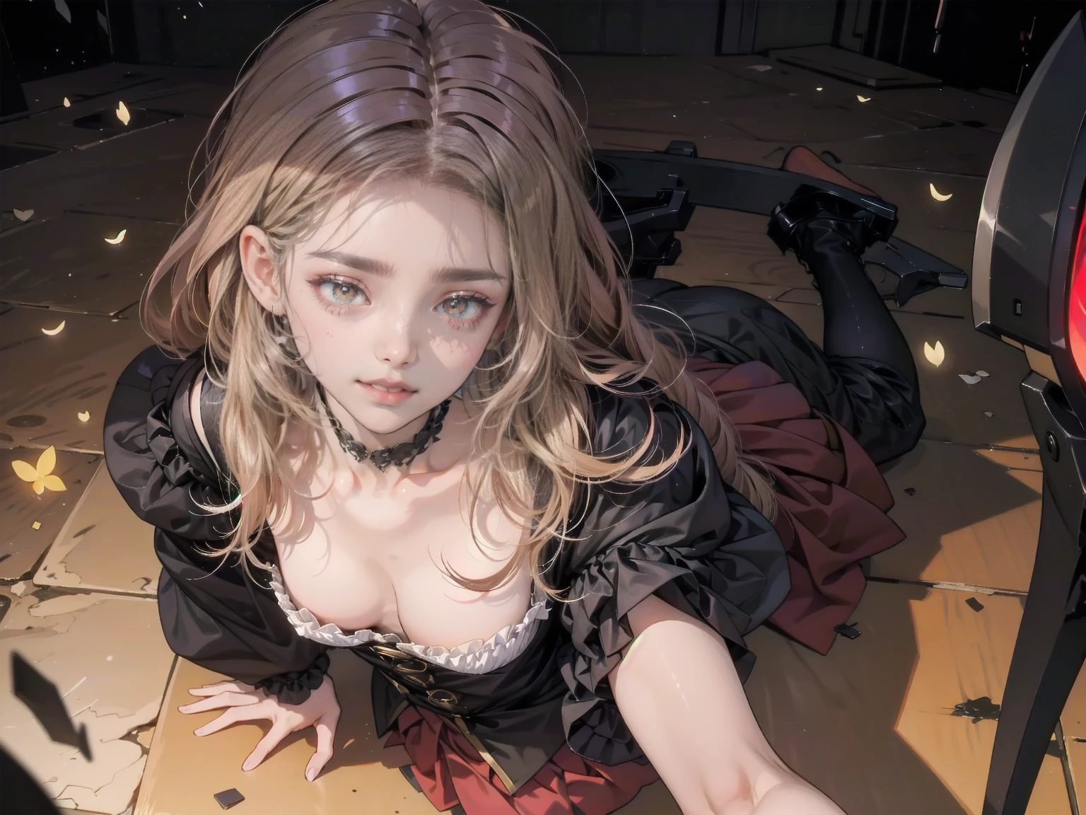 shaded face　、beautiful girl、とてもcute天使、Pink T-shirt、cute、、smile、Long skirt、Black long boots、.(Highest quality,4K,High resolution,Masterpiece 1.2),Very detailed,Realistic 1.37,Spooky altar background,Dark fantasy,Red color scheme,Ominous atmosphere,Eye-catching,Storytelling,anatomy,Anime Style,Concept Art,beautiful細部までこだわった顔と (((Red eyes ))),A terrifying ritual ,Satanic Ritual,Premature death,inappropriate behavior,クレイジーなsmile,Scythe Face,Girl Monster, beautiful, Delicate facial features, Sharp Eye, Sharp Fangs, pale skin, Dark Background, Cinema Lighting, Dramatic Shadows, Gothic style, Gloomy atmosphere, Dark fantasy, one person&#39;s, Please open your mouth wide, Open your mouth and baring your teeth,Sharp teeth like a beast, Wide lips, very wide mouth, Vermilion cheeks, ,(Blood splatter1.3),Scary smile, smile,Angel Design, Twisted smile、Bloody、bleeding from the head,,,,,、Blood splatter、,(Blood splatter1.3),skull,Horror Style, ((Fantasy Sweet Ta Frill Pink Costume)), ((Flowing blonde hair)), ,(Blood splatter1.3),Female curves, Sexy flat stomach, Perfect hands, Perfect anime face, (Pink Tata Dress)), Are standing, ((邪悪なsmile)), ,(Blood splatter1.3), Steam circulates, Moonlight Illumination, night lighting, (Blood splatter1.3),アニメAngel Design, Twisted smile、Bloody、bleeding from the head,,,,,、Blood splatter、,(Blood splatter1.3), skull,Gothic architecture、Western architecture、Fantasy World、,Victorian cities, Skeleton Gas Light,Absurd, High resolution、 ((Tabletop)), ((Highest quality)), (Very detailedな), ((Very detailed)), (beautiful), ((cute)), (nfsw1.8), alone,(1.6)、(world&#39;The most terrifying and creepy demon girl 1.5)beautiful face、Whole Body Ezbian、pale, beautiful肌、beautiful金の髪、優しくsmileむ、Dark building ruins、(snow white&#39;Frill dress 1.3)、(The dark ruins are stained with blood 1.3)、Low angle full body shot、(少女は血の海の中にAre standing1.2)、(The ground is .3)、(The girl lost a lot of blood....1.3)、(クレイジーなsmile1.6)、Spirits、(Blood dripping from the mouth 1.3)、
