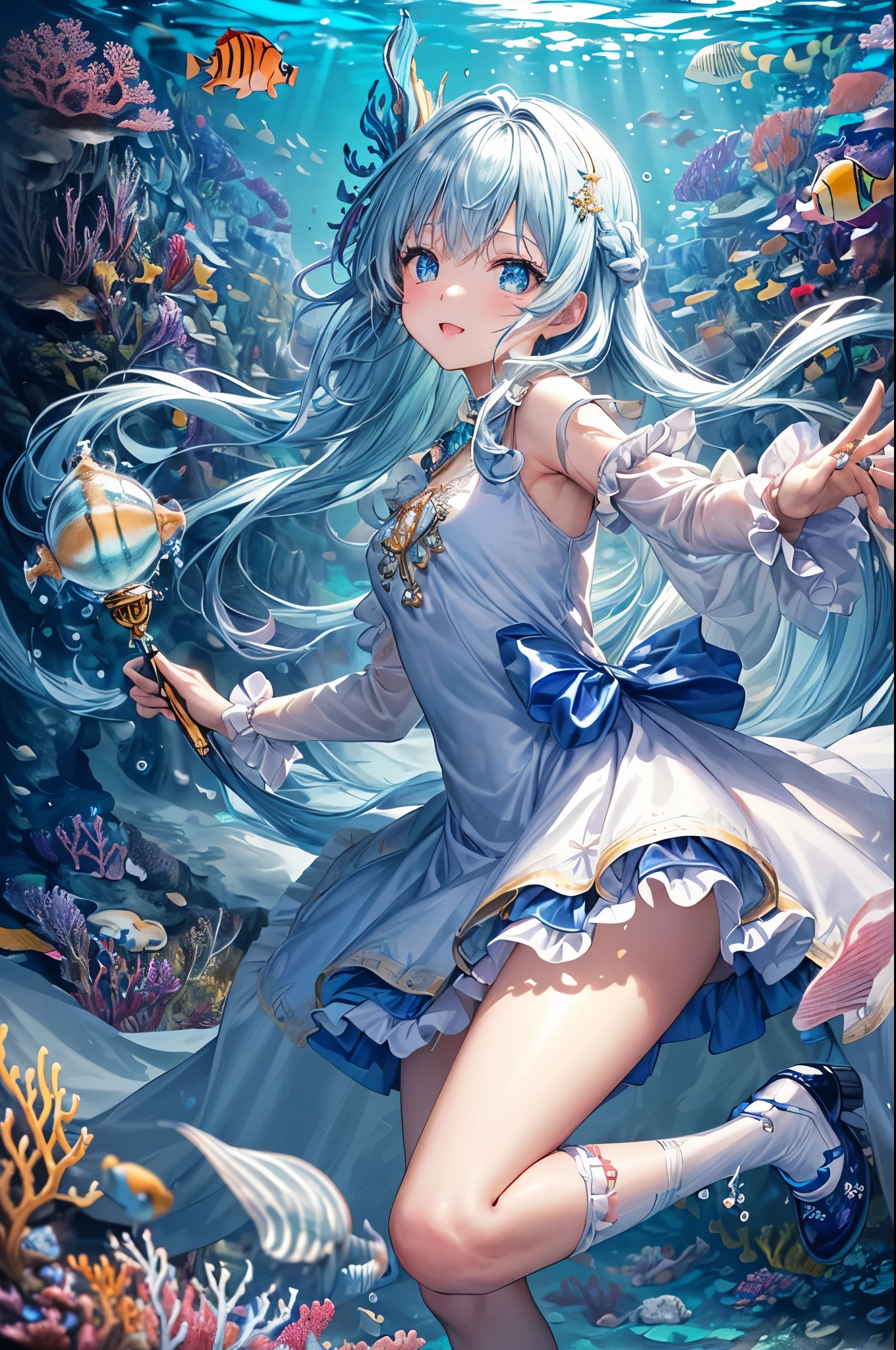 Delicate and beautiful face and eyes,Focus on the face, Deep sea background,Tabletop,Detailed Splash Water, Beautiful detailed water, Sensation of shock, (Genuine: 0.5), Original 2 High Saturation, (Surrounded by colorful splash spots), Multicolored bubbles, glasser maid))、泡のあるRainbow backgroundの接写, ethereal Rainbow Bubbles, Bokeh iridescent accents, Bokeh. iridescent accents, Rainbow Background, Colorful refracted glow, Soft Rainbow, Shiny colorful, Bright Sky, Colorful background, Rainbow background, Rainbow Bubbles, Colours of Heaven, Sparkly Background, Fantasy Rainbow, Background pastel, The background is like heaven、Close up of a pile of colorful plastic beads, Candy, sweets, candy, candy colors, candy pastel, candy decorations, Lollipops, gummy Candy, Made by Lollypops, made of candy and lollypops, sweet, candy treatments, Gumdrop, Lollipop, made of candy, candy land, jelly, everything is made of candy, Whirlpool、青いドレスとストッキングを着てベッドに座っているアルファフィーwoman, Translucent dress, beauty lingerie, iridescent shiny thin lingerie, Translucent silk dress, pale, Wave Lingerie, sexy gown, Bright blue shiny lingerie, Blue underwear, Icy Blue Dress, Light blue, Pastel Blue, woman, thin, Sky blue dress, wearing sexy lingerie