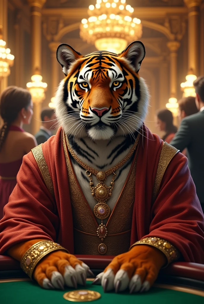 A stunning 3D rendering illustration of an white-furred teenage tiger, portrayed as a muscular warrior. The tiger is dressed in a fashionable and elaborate armor, adorned with intricate designs and a cape. In a surreal forest cafe setting, the tiger is shown sipping wine from a glass, exuding a strong and confident presence. The atmosphere of the scene is cinematic, with a touch of anime and conceptual art, creating an immersive and visually captivating experience., conceptual art, cinematic, anime, 3d render, fashion, illustration