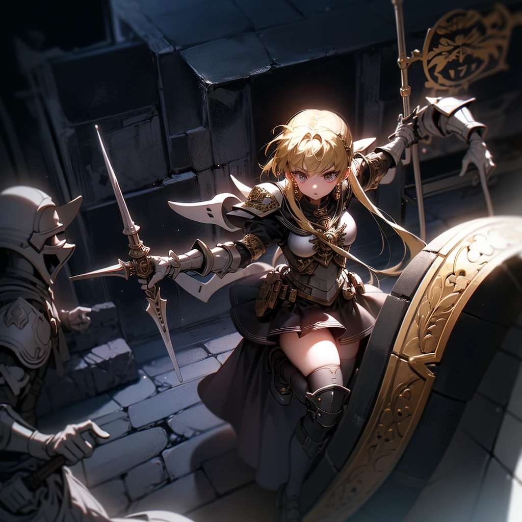 masterpiece, best quality, perfect face, perfect pussy, cute face, nsfw, knight's helmet, knight armor, (spread pussy), surprised face, hands and legs chained, (hands raised), standing, crying face, pussy juice, injured body, dirty body, sad empty eyes, (excessive cum:1.2),