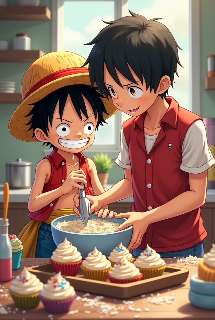 One piece luffy and naked boa bath seen