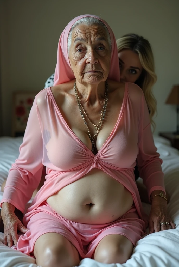 86 Years old, Indonesian mature woman, wearing Hijab, white skin like porcelain, Perfect body, Full body, natural Gigantic mature breast : 98.9, gorgeous eyes, Soft smile, wear a Tight Lace Bra, Wet Lace Bra :12.8, Sweaty body : 5.9, Breast about to burst out, Saggy BREASTS, (RED), NIKE, ATMOSPHERE IN THE VILLAGE, NET STOCKINGS, NET STOCKINGS.