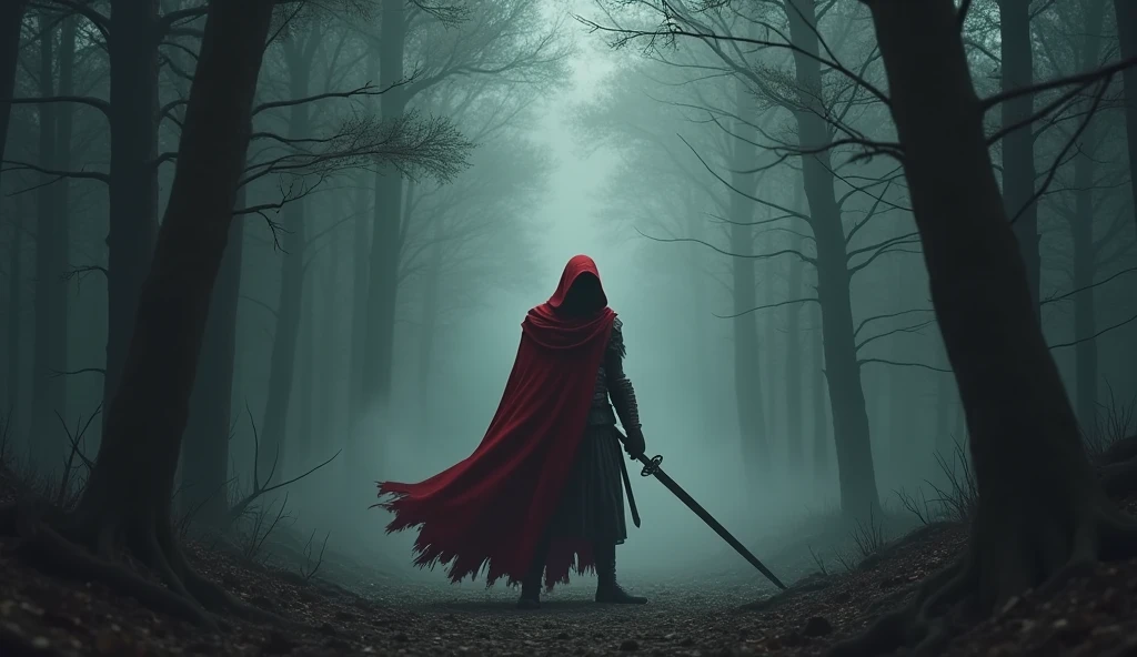 of a guy，Dressed in military uniform，There are several ghosts on the back，Holding a blood-stained sword，Look ahead steadfastly