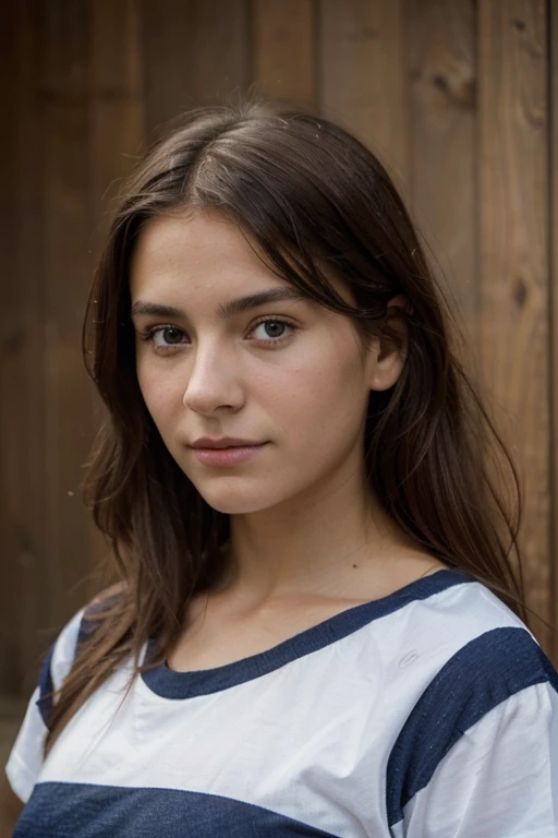 Natural photography of a beautiful girl., porter un crop top amplio, Agacharse, pelo largo y suelto, busto grande, fix your eyes on the camera, symmetrical eyes, symmetrical face, fotorrealista, Photography, brown hair Route Design, specular lighting, volumetric face light, Camino del cabello, Ombres visibles, complejo, elaborar, ropa interior, negro_Bien, chaqueta, negro_bragas, primer plano de cara