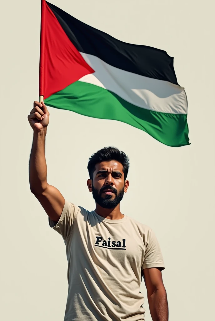 photo of a man and a Palestinian flag in the name of hafizan 