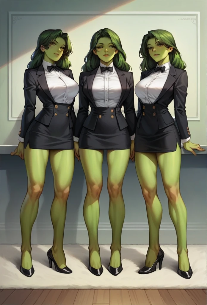 Three headed lust naked with DDDD fake boobs as an arachne with three heads and six legs