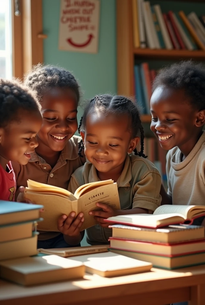 Black students learning two person in a chair and a sunshine from the window