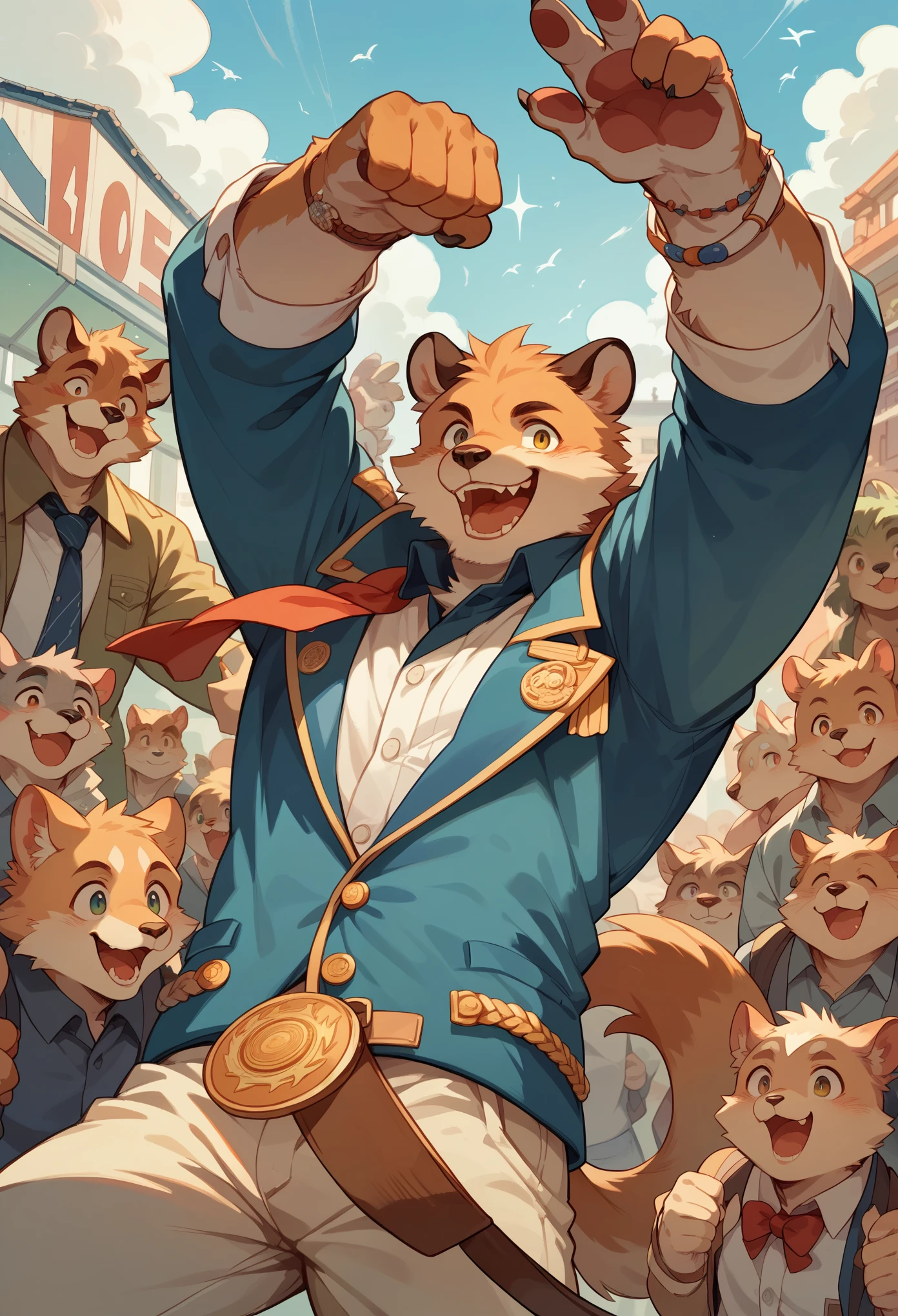 super high resolution, detailed background, World Heritage Site, 6+boys, 6+girls, Happy, joyful, absurdres(Photos of solo travelers)(kemono, furry anthro),