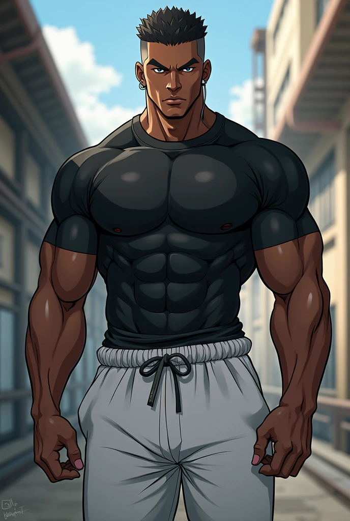 muscular man, werewolf, wolfish features, fangs, wolf characteristics, big_muscles, muscular_man, short_beard, dark_hair, black_hair, gold_eyes, glowing eyes, upscale_hotel_bedroom, at_night, soft_lighting, soft_smile, anime, fangs.  short_hair, glasses, bright_color, high_detail, e621, homoeotic, handsome, shirtless, nude. bedroom, large window, night, standing_in_bedroom, flexing, wearing_sweats, dark grey sweats, smiling_at_viewer, posing, hand reaching into pants. manly, muscular, muscular anthro, muscular arms, muscular male, nipples, pecs, small waist, thick thighs, trapezius, triceps, detailed_background, city skyline