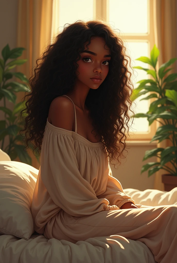 (photorealism:1.2), ((ebony )), beautiful woman, Very skinny body, ????? ((NSFW)), sitting on bed, ((full naked)), no pants, long curly hair, indoors, soft lighting, plants in background, window with sunlight, cozy room, relaxed pose, realistic, intricate details, warm colors, by Greg Rutkowski, by Alphonse Mucha, ((VERY BIG NATURAL BREAST)), big areolas, sharp pointed nipples, very skinny butt, ?????? expose, open ??????, pussy exposed, no muscular, no muscle, very skinny body
No bra, no pants, full naked body
(Never deformed iris, deformed tits, deformed pupils, semi-realistic, cgi, 3d, render, sketch, cartoon, drawing, anime, mutated hands and fingers:1.4), ((no deformed, no distorted, no disfigured tits)), ((no disfigured big tits)), ((disfigured very small tits)) poorly drawn, no extra limb, no missing limb, no floating limbs, disconnected limbs, no mutation, no mutated, no ugly, no ugly tits, no disgusting, no amputation Fat butt, no fat legs, no fat waist, ((no muscular body)), (very large tits), no extrimely large butt, ((small and medium firm breasts)), ((half body images)), ((no close ??????)), ((only larges tits)), ((no matching size tits with body)), no matching tits with body