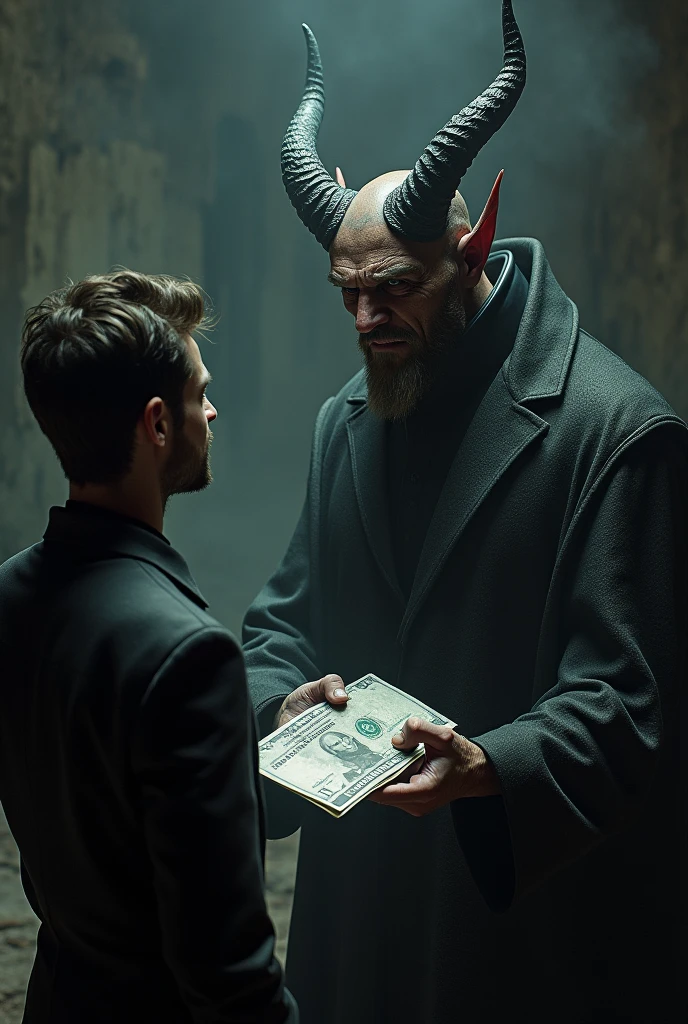 Un diable qui se cache sous un masque humain pour voler des cagnottes