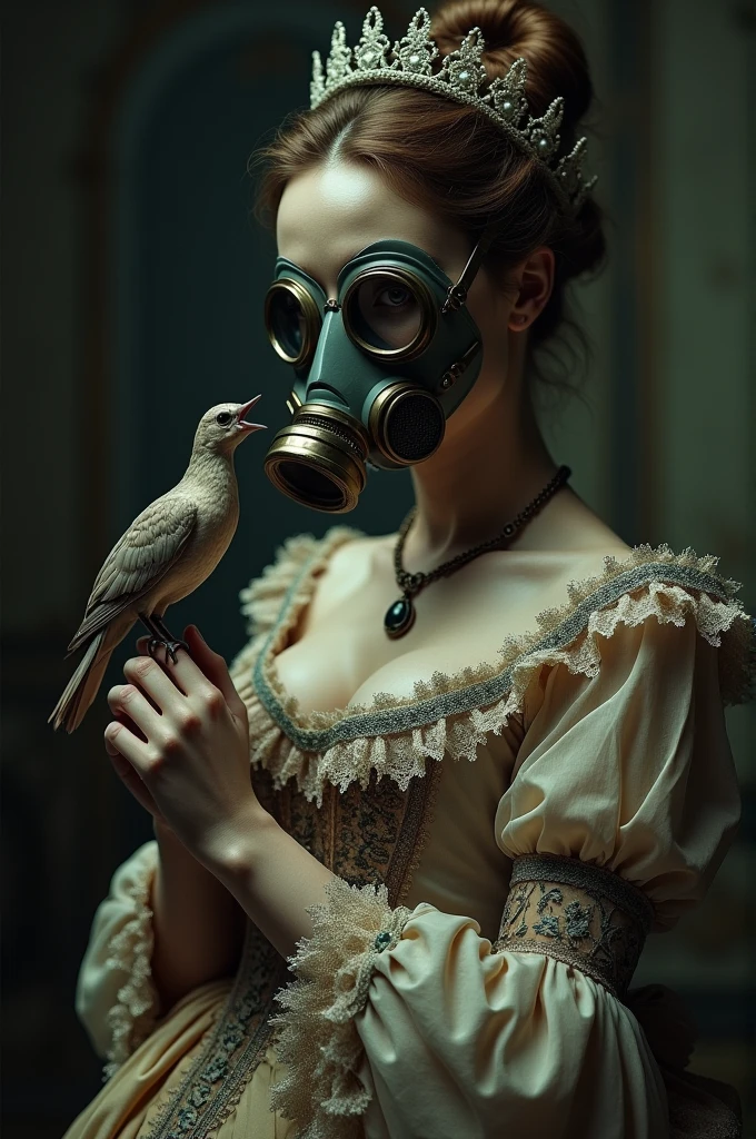 girl,medical mask, victorian era, cinematography, intricately detailed, crafted, meticulous, magnificent,aesthetic