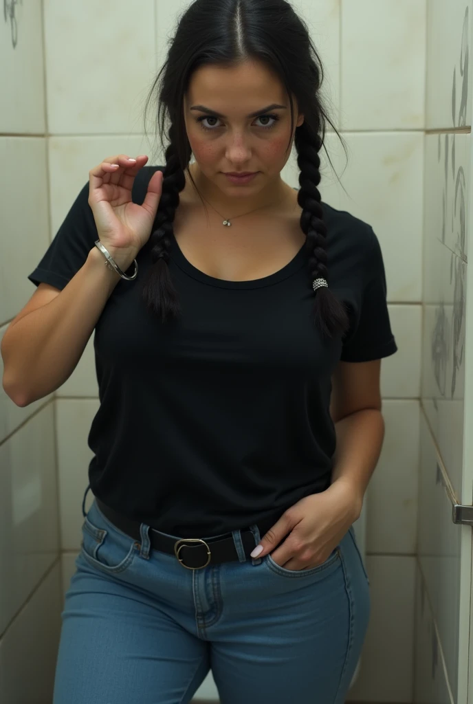 circle gag mouth, attic, tongue out, skirt, panties, black braided hair, show also nsfw pics